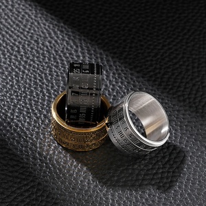 Anillo de Pareja para Hombre, Chapado en Oro y Plata, Acero Inoxidable, Estilo Hip Hop con Zirconia y Moissanita, Anillo de Regalo - Product Image 4
