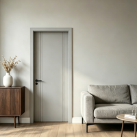 Porte battante sans cadre en aluminium imitation bois, écologique, étanche et insonorisée pour hôtel, appartement, villa, chambre intérieure