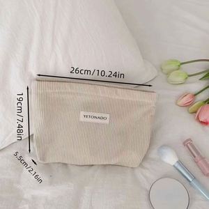 Eco Friendly New Custom Logo Travel Portable Corduroy Toiletry Makeup <b>Pouch</b> Zipper Cosmetic Storage Bag <b>Make</b> <b>up</b> Bags - Product Image 2