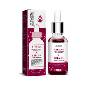 JAYSUING AHA 30% e BHA 2% Peeling Solução Esfoliante Rosto Soro Anti Acne Pele Clareamento Soro Químico Peel para Rosto