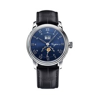 Haute qualité vintage 316L acier inoxydable mouette verre saphir phase de lune mécanique mouvement automatique montre homme à vendre