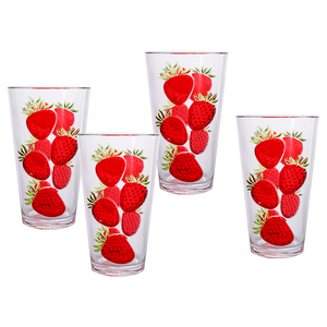 Linda copa de <span class=keywords><strong>vino</strong></span> acrílica con relieve de fresa, vaso y jarra de fresa adorable, jarra divertida y elegante para bebidas de verano - Product Image 5