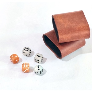Taza <span class=keywords><strong>para</strong></span> <span class=keywords><strong>Dados</strong></span> de Cuero PU de Gran Tamaño, Color Marrón, sin <span class=keywords><strong>Dados</strong></span>, Agitación Silenciosa, Portátil, 21 Pulgadas, <span class=keywords><strong>para</strong></span> Backgammon - Product Image 1