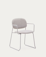 Chaise de salle à manger moderne avec base en forme de traîneau de couleur assortie, dossier flottant, design empilable pour la maison, l'hôtel, le café/restaurant