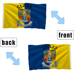 Bandera del Condado de Clare, Irlanda, 3x5 pies, Doble Cara, con el Escudo del Condado de Clare, para Decoración Interior y Exterior del Hogar y Jardín - Product Image 2