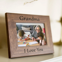 Marco Personalizado de Nogal Regalo de Navidad para Familia Marco de Fotos de Madera Decoración para el Hogar Marco de Fotos Grabado a Medida