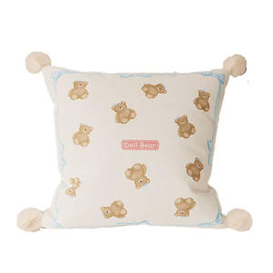 Almohada de Conejo de Juguete DreamMaker, Cuadrada, Extraíble, con Estampado de Dibujos Animados, Color Rosa, Azul y Beige, Relleno Suave de Algodón PP - Product Image 2