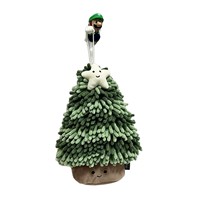 Serviette de toilette en microfibre chenille absorbante pour arbre de Noël, motif dessin animé, décoration de Noël, serviette suspendue pour sécher les mains, cadeau de Noël pour la maison