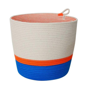Cesta de Almacenamiento Plegable de Cuerda de Algodón Tejida, Ecológica, Organizador Decorativo Suave para el Hogar - Product Image 3