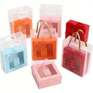 Boîte cadeau transparente Jiaye avec couvercle, vide, portable, emballage d'anniversaire, options de couleurs rose, rouge, bleu, orange - Product Image 4
