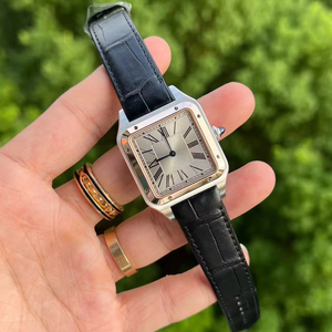 Orologio Meccanico di Lusso da Uomo in Acciaio Inossidabile, Cinturino in Vera Pelle, Campione Personalizzato, Orologio Quadrato con Numeri Arabi Personalizzati - Product Image 3