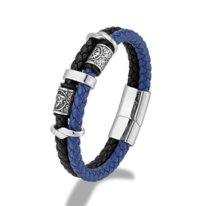 Venta al por mayor Hip Hop moda encanto pulsera nórdico <span class=keywords><strong>vikingo</strong></span> hecho a mano trenzado cuero genuino <span class=keywords><strong>vikingo</strong></span> pulsera joyería pulsera para <span class=keywords><strong>hombre</strong></span> - Product Image 1