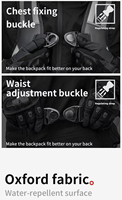 Sac à dos imperméable en bâche PVC 21L personnalisé avec fermeture roll-top, poche à eau 2L et porte-bouteille pour la moto