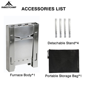 Réchaud de <span class=keywords><strong>camping</strong></span> INBESTCAMP en acier inoxydable à installation rapide en 30 secondes, réchaud multi-combustibles pour la randonnée, le bushcraft et la survie - Product Image 2
