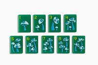 Tuiles de mahjong américaines de luxe gravées en acrylique, vert forêt avec motifs botaniques rose fluo et jaune