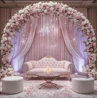 Kit de rideaux de scène extérieurs élégants et durables en aluminium de 3 m x 6 m avec doubles barres transversales pour mariages et fêtes