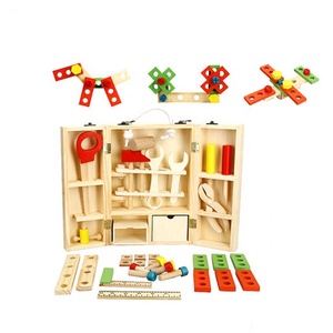 Nouveau coffret combiné de jeu de simulation pour enfants : Boîte à <span class=keywords><strong>outils</strong></span> en bois éducative pour bébés - Product Image 1