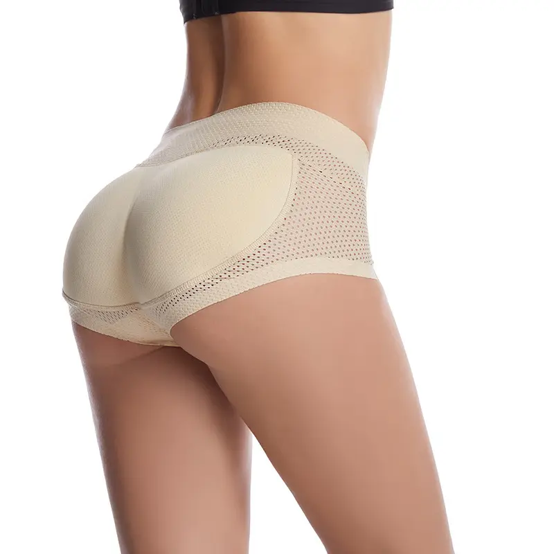 New Product Women Slim Breathable Tummy Control Shaperwear Low waist 3D Plump Hip Lift Body Shaping Pants With Sponge Pads