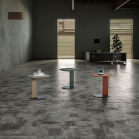 Meuble de salon moderne en travertin naturel, table d'angle avec base en métal, table d'appoint pour villa, hôtel, école, appartement