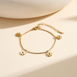 Chaîne de cheville tendance en acier inoxydable plaqué <span class=keywords><strong>or</strong></span> 18 carats avec zircon en forme de fleur MILO MLSTMA06 – Bijou de <span class=keywords><strong>pied</strong></span> à la mode pour <span class=keywords><strong>femme</strong></span> – Vente en gros - Product Image 4