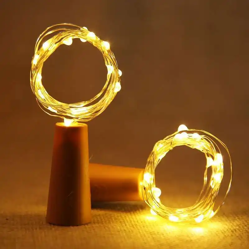 Cork Shape Copper Wire Colorful Mini String Lights Indoor Outdoor Wedding Christmas Lights LED Wine Bottle Lights