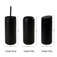 Tasse isotherme en acier inoxydable 450 ml, très bien notée, avec 3 couvercles, double paroi, portable, anti-fuite, pour les voyages, le bureau, le camping