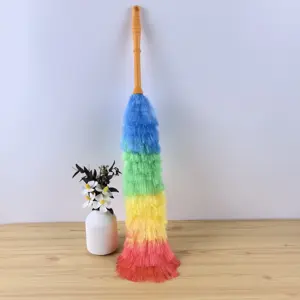 Household Microfiber 50g Feather Duster Flexible With Plastic Rubber Handle For Cleaning
