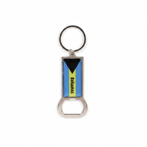 <b>Custom</b> Logo 4.5\"X1.5\" BAHAMAS Metal <b>Keychain</b> with 25DZ/CS Bottle Openers Metal <b>Custom</b> <b>Keychain</b> - Product Image 2