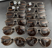 Lunettes de soleil rétro 23SM011S en nylon, monture métallique vintage, verres en acétate, double pont, lunettes de soleil de luxe