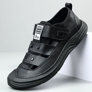 Sandalias de Playa para Hombre, de Cuero Genuino, Punta Abierta, Ligeras, Transpirables, Antideslizantes, con Soporte de Arco, Suela Suave, Casuales, por Encima de la Rodilla - Product Image 6