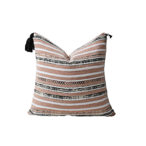 IndiaFactory Square Chenille Jacquard <b>Throw</b> <b>Pillow</b> Covers Yarn-Dye Printed Eco-Friendly Customizable Modern Design Home Zipper - Product Image 1