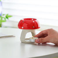 Nouveau diffuseur d'arômes en céramique en forme de champignon, chauffe-cire et brûleur d'huiles essentielles pour spa, yoga et méditation