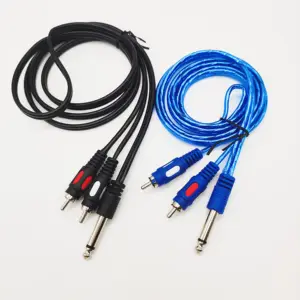 Conector macho LBSC de 6,5mm a 2 RCA, Conector de audio estéreo Y divisor para amplificador de mezclador de guitarra