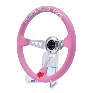 TIYPEOR Volant en acier universel de 330 mm (14 pouces) personnalisable avec broderie et logo JDM Racing, modification personnalisable - Product Image 2