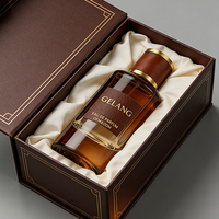 Flacon de parfum vide personnalisé 100 ml, flacon de parfum en verre ambré de luxe, flacon de parfum avec logo doré, emballage avec boîte