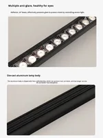 Tira de Luz LED de Aluminio Empotrada en el Techo, Antideslumbrante, Sin Sombras, para Oficina, Pasillo, Corredor, Luz Lineal