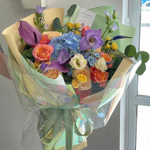 Dày rắn hoa gói giấy florist bó hoa nguồn cung cấp không thấm nước hoa gói giấy Matt kim loại óng ánh màu Hàn Quốc - Product Image 5