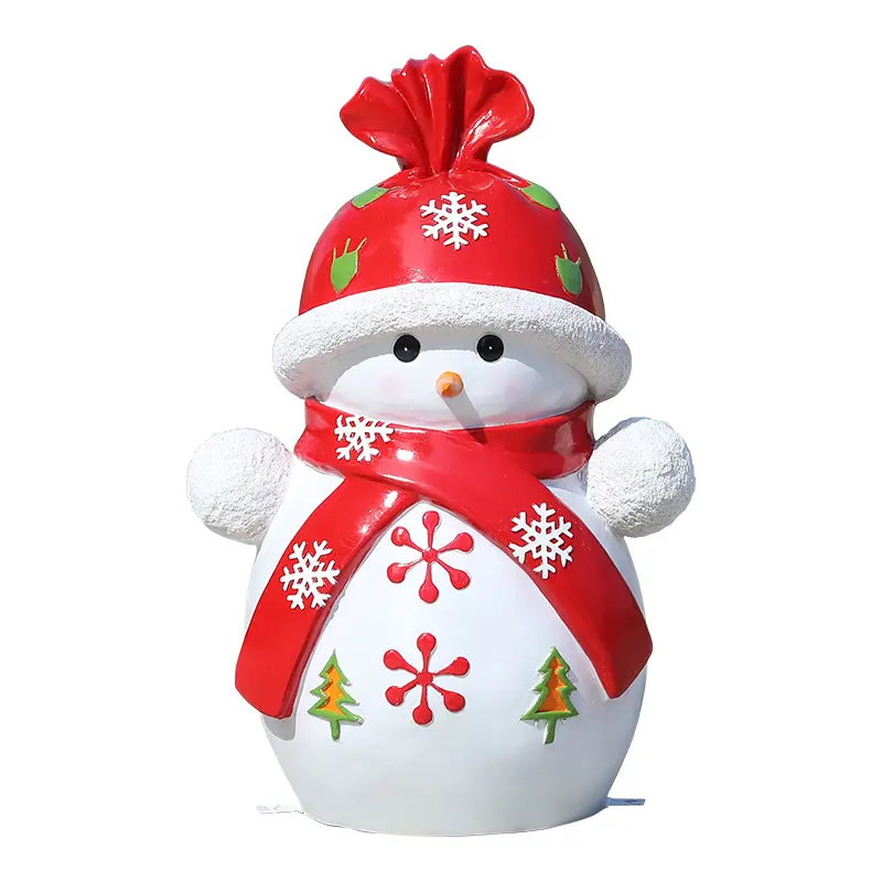 2022 New Year Christmas Decor Snowman Large Size Fiberglass Statue Movie Theater Decor Shopping Mall