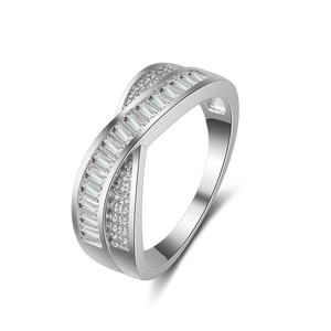 RAKOL RP149 Wholesale Letter X CZ Men's Fashion Gold Plating <b>Crystal</b> Stone <b>Ring</b> Woman - Product Image 3