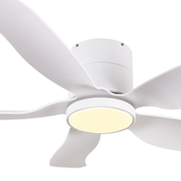 Ventilateur de plafond LED moderne éclairage télécommande moteur à courant continu réversible pour salon extérieur cinq design en métal refroidissement par air élégant