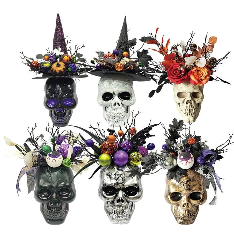 Senmasine, несколько стилей, украшение для стола, тыква, шляпа ведьмы, жуткие глаза, безделушки, вечеринка, Хэллоуин, скелет