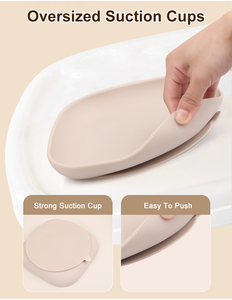 Assiette de produits pour bébé allant au micro-ondes, assiettes douces et mignonnes pour tout-petits, assiettes en silicone à succion, assiettes personnalisées pour bébé. - Product Image 3