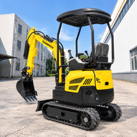 Excavator Mini Hidrolik 1.6T Crawler Digger 7600W 0.03 M3 Bucket Kedalaman Penggalian 1800mm untuk Pemasangan Kabel Utilitas Pipa