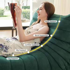 Pouf d'angle vert canapé paresseux pour <span class=keywords><strong>coin</strong></span> du <span class=keywords><strong>feu</strong></span> pour salon chambre salon appartement lieu <span class=keywords><strong>de</strong></span> jeu éponge en tissu durable - Product Image 4