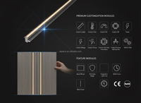 Profilé en aluminium pour éclairage encastré LED, pour panneau mural de 18 mm, installation dissimulée, diffuseur noir, luminaire LED YB3004-31