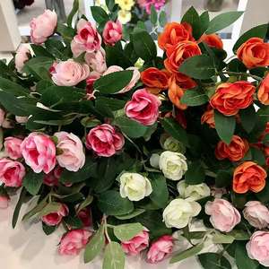 11 têtes de haute qualité rouge blanc rose à court terme Rose fleur artificielle <span class=keywords><strong>buisson</strong></span> à vendre fleurs à tige unique <span class=keywords><strong>pas</strong></span> <span class=keywords><strong>cher</strong></span> fête de noël - Product Image 2