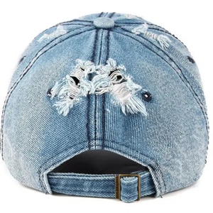 Factory Wholesales Custom Sporty Waterproof Jersey Street Trend <b>Old</b> Torn Denim <b>Baseball</b> Cap for Men Women Outdoor Leisure - Product Image 5