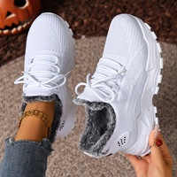 Chaussures de sport rétro classiques à lacets en coton mélangé de couleur unie, antidérapantes, tendance mode, chaudes et confortables, simples et décontractées