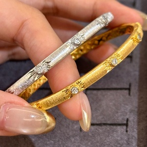 Italian Buccetti Woven Pattern Gold Charm <b>Bracelet</b> Brushed Craftsmanship High-End Luxury <b>Copper</b> Alloy Courtly Style Women Third - Product Image 4