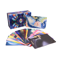 Cartes de tarot holographiques personnalisées avec bords dorés, impression amusante du logo, jeu d'affirmation, vente en gros
